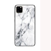 For iPhone 11 Marble Glass Protective Case(White)