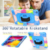 360 Degree Rotation Turntable Contrast Color Robot Shockproof Silicone + PC Protective Case with Holder For iPad 10.2 / 10.2 (2020) / Pro 10.5(Colorful + Blue)