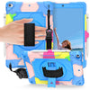 360 Degree Rotation Turntable Contrast Color Robot Shockproof Silicone + PC Protective Case with Holder For iPad 10.2 / 10.2 (2020) / Pro 10.5(Colorful + Blue)