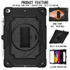 360 Degree Rotation Turntable Contrast Color Robot Shockproof Silicone + PC Protective Case with Holder For iPad 10.2 / 10.2 (2020) / Pro 10.5(Black)