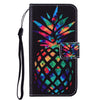 For iPhone 11 Coloured Drawing Pattern Horizontal Flip Leather Case with Holder & Card Slots & Wallet(Colorful Pineapple)