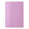 For iPad 10.2 inch Silk Texture Horizontal Deformation Flip Leather Case with Holder(Pink)