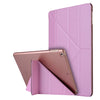 For iPad 10.2 inch Silk Texture Horizontal Deformation Flip Leather Case with Holder(Pink)