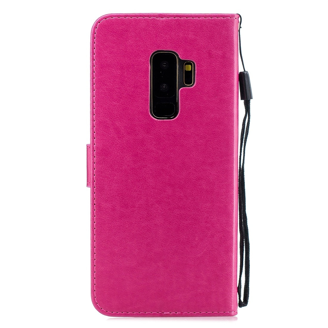 For Galaxy S9+ Butterflies Love Flowers Pattern Horizontal Flip Leather Case with Holder & Card Slots & Wallet & Lanyard(Rose Red)