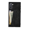 For Galaxy Note 10 Shockproof PC + PU Protective Case with Spring Holder & Card Slot(Black)