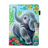 For iPad Mini 1 / 2 / 3 / 4 / 5 Coloured Drawing Pattern Horizontal Flip Leather Case with Holder & Card Slot(Elephant)