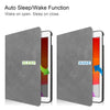 For iPad 10.2 Cowhide Texture Pattern Horizontal Flip Leather Case with Holder & Pen Slots & Sleep / Wake-Up Function(Grey)
