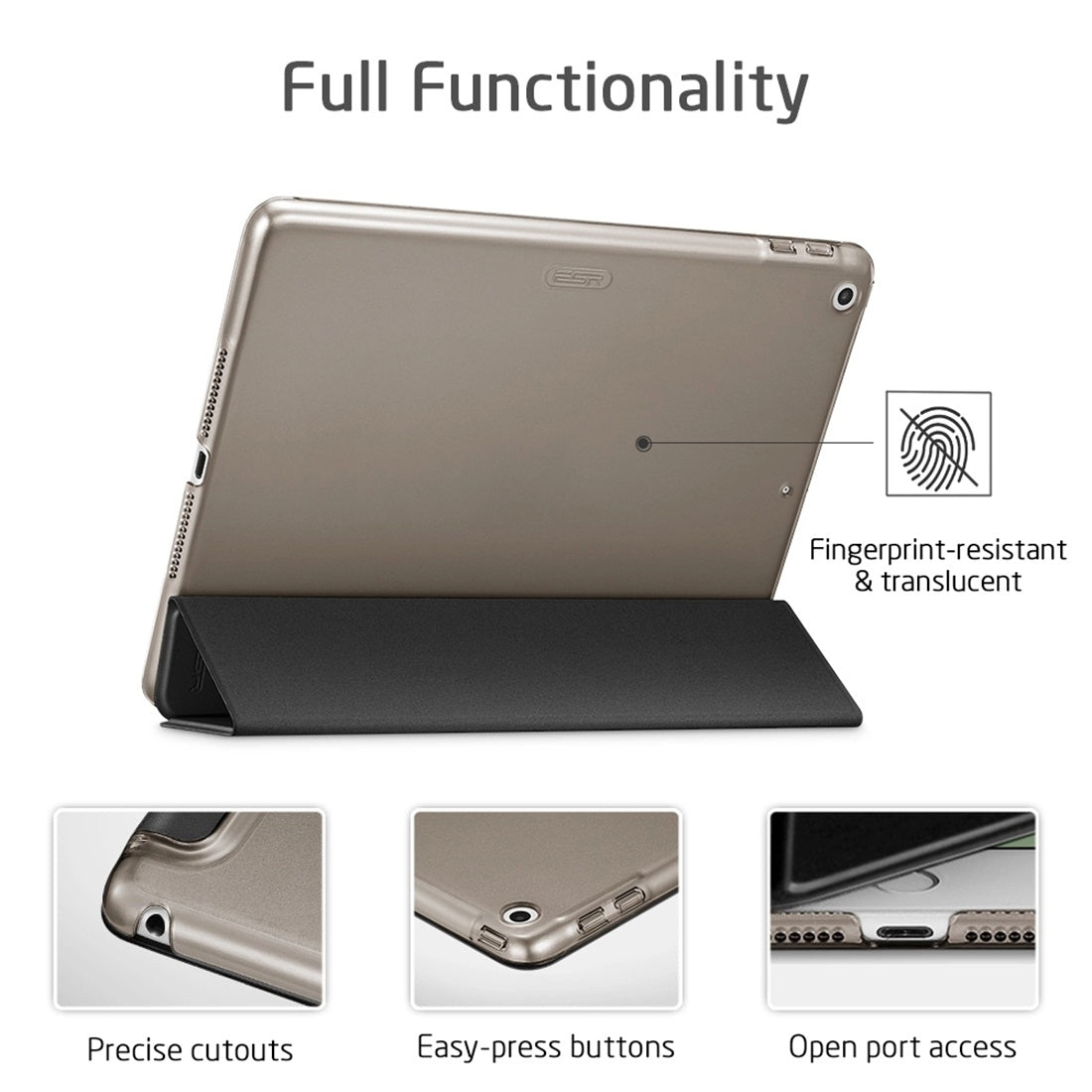 ESR For iPad 10.2 inch Yippee Color Seires PC + PU Horizontal Flip Leather Case with Holder & Sleep / Wake-up Function(Rose Gold)