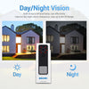ESCAM V3 1.7mm 120 Degree Wide-angle Lens Smart WiFi Video Intercom Doorbell with Battery & Chime, Support Human Infrared Detection / Motion Detection & Infrared Night Vision & 64GB TF Card, US Plug