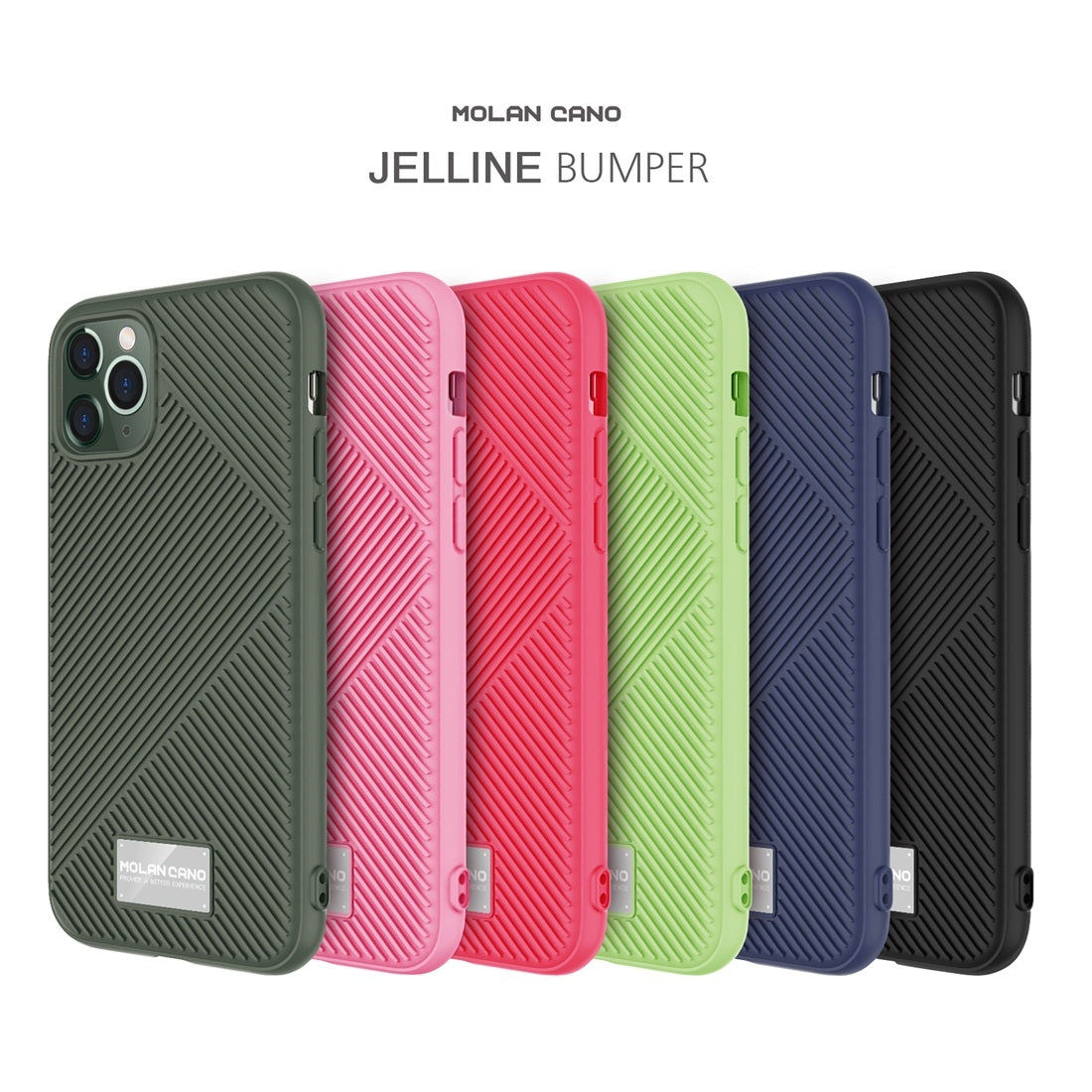For iPhone 11 MOLANCANO JELLINE BUMPER Shockproof TPU Protective Case(Army Green)