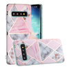 For Galaxy S10+ Hot Stamping Geometric Marble IMD Craft TPU Protective Case(Rhombus)