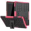 For iPad 10.2 Tire Texture TPU + PC Shockproof Case with Holder(Pink)