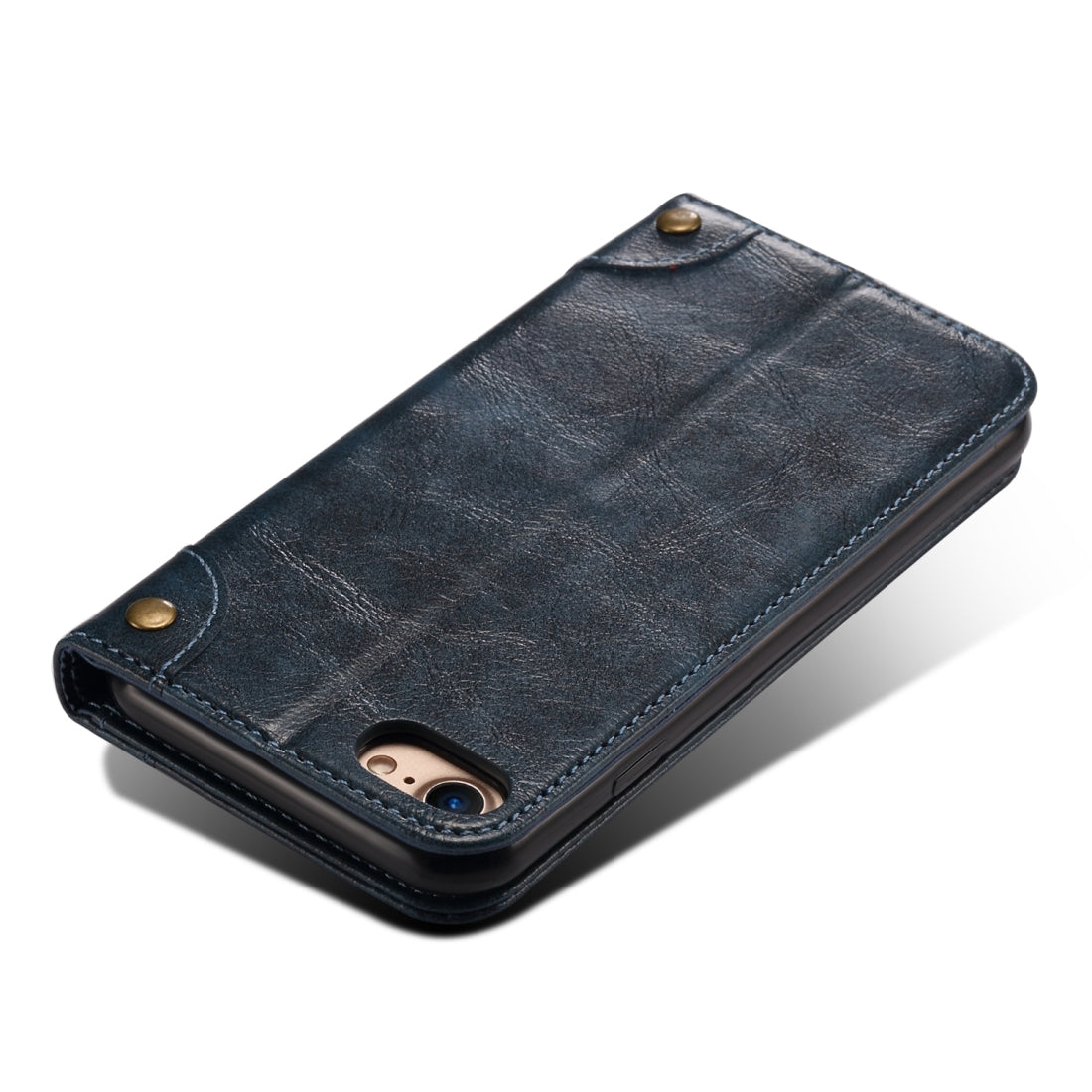 For iPhone 8 / 7 Baroque Simple Horizontal Flip Leather Case, with Holder & Card Slots & Wallet(Blue)