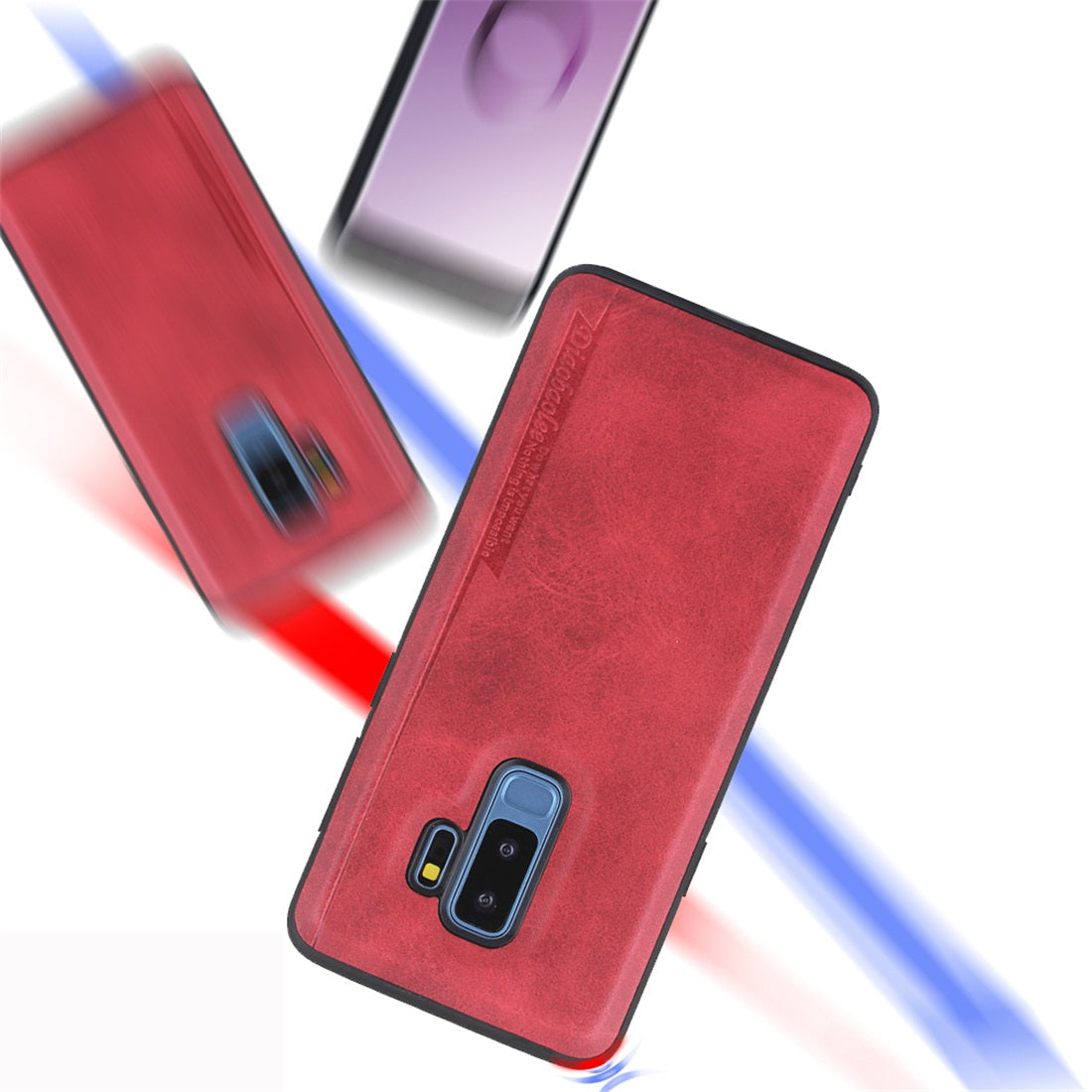 For Galaxy S9+ Diaobaolee Shockproof PU + TPU Protective Case(Red)