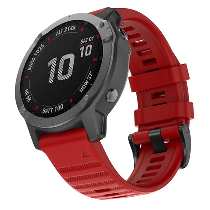 For Garmin Fenix 6 22mm Smart Watch Quick Release Silicon Wrist Strap Watchband(Red)