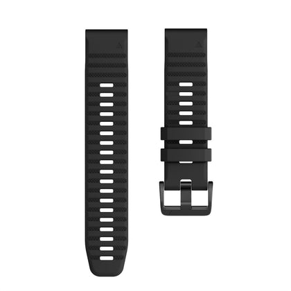 For Garmin Fenix 6 22mm Smart Watch Quick Release Silicon Wrist Strap Watchband(Black)