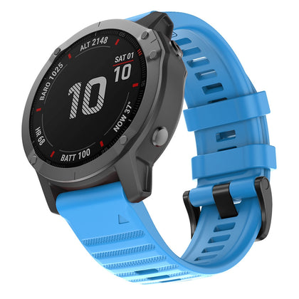 For Garmin Fenix 6 22mm Smart Watch Quick Release Silicon Wrist Strap Watchband(Sky Blue)