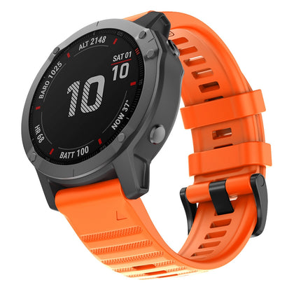 For Garmin Fenix 6 22mm Smart Watch Quick Release Silicon Wrist Strap Watchband(Orange)