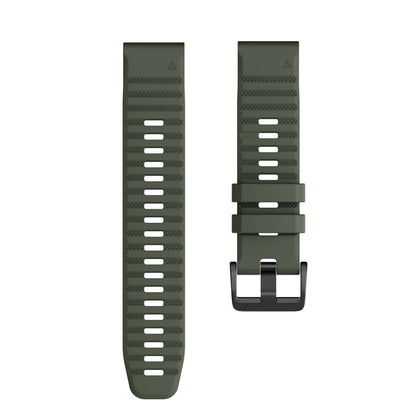 For Garmin Fenix 6X 26mm Smart Watch Quick Release Silicon Wrist Strap Watchband(Army Green)