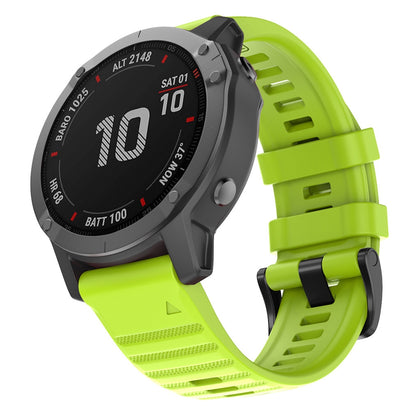 For Garmin Fenix 6X 26mm Smart Watch Quick Release Silicon Wrist Strap Watchband(Lime Color)