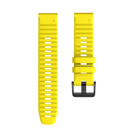 For Garmin Fenix 6X 26mm Smart Watch Quick Release Silicon Wrist Strap Watchband(Yellow)