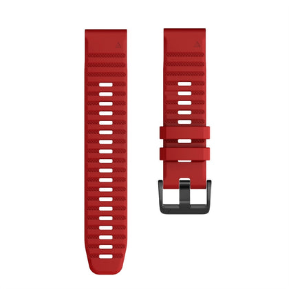 For Garmin Fenix 6X 26mm Smart Watch Quick Release Silicon Wrist Strap Watchband(Red)