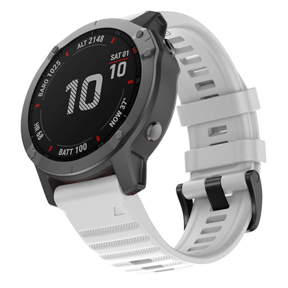 For Garmin Fenix 6X 26mm Smart Watch Quick Release Silicon Wrist Strap Watchband(White)