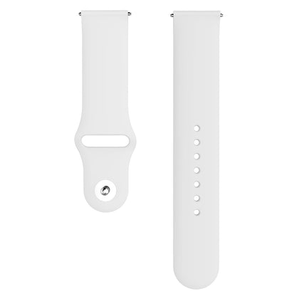 For Galaxy Watch Active 2 Smart Watch Solid Color Silicone Wrist Strap Watchband, Size:S(White)