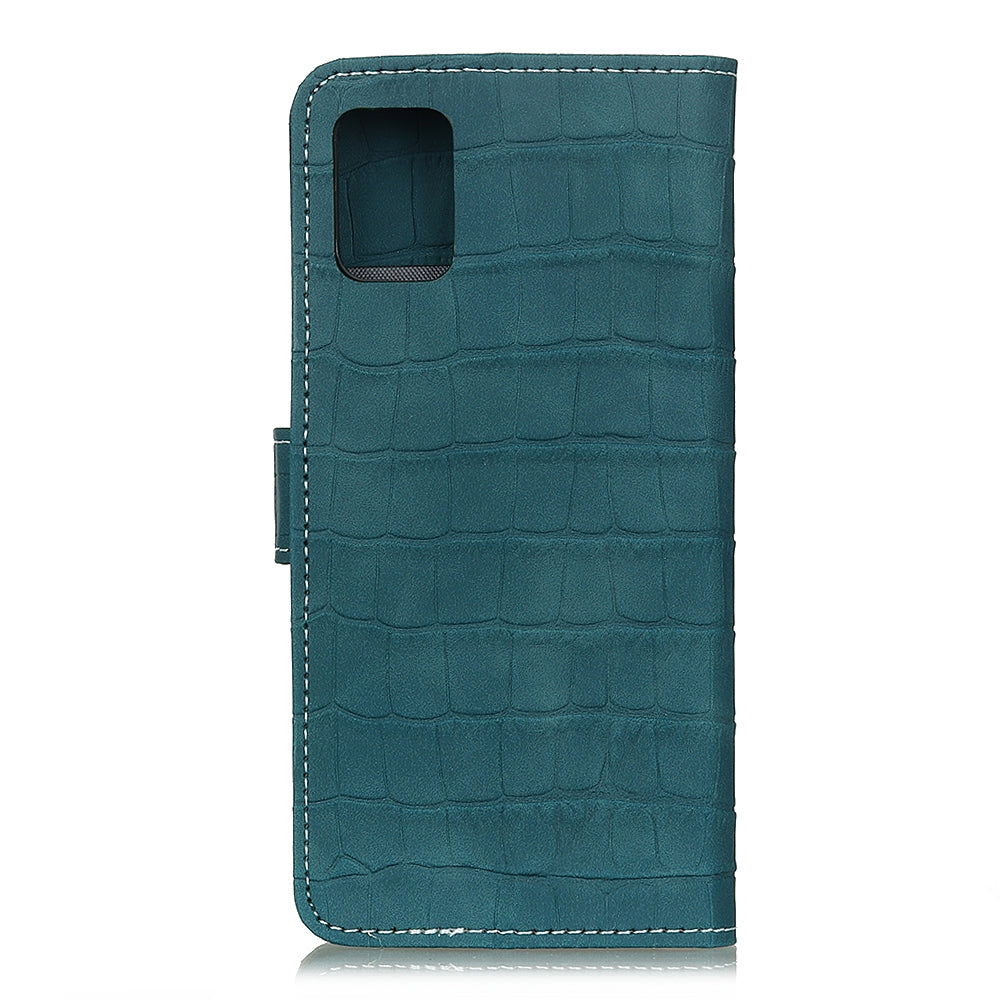 For Galaxy A51 Crocodile Texture Horizontal Flip Leather Case with Holder & Card Slots & Wallet(Green)