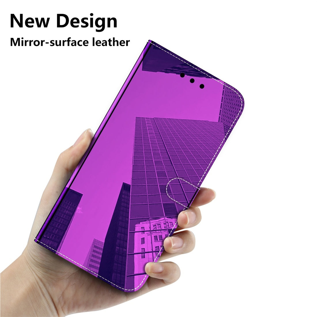 For Galaxy Note 10 Imitated Mirror Surface Horizontal Flip Leather Case with Holder & Card Slots & Wallet & Lanyard(Purple)