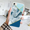 For iPhone 7 / 8 Geometric Marble Series Frosted Translucent TPU Protective Case(Rust)