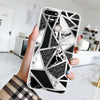 For Huawei Honor 7A Geometric Marble Series Frosted Translucent TPU Protective Case(Black White Grey)