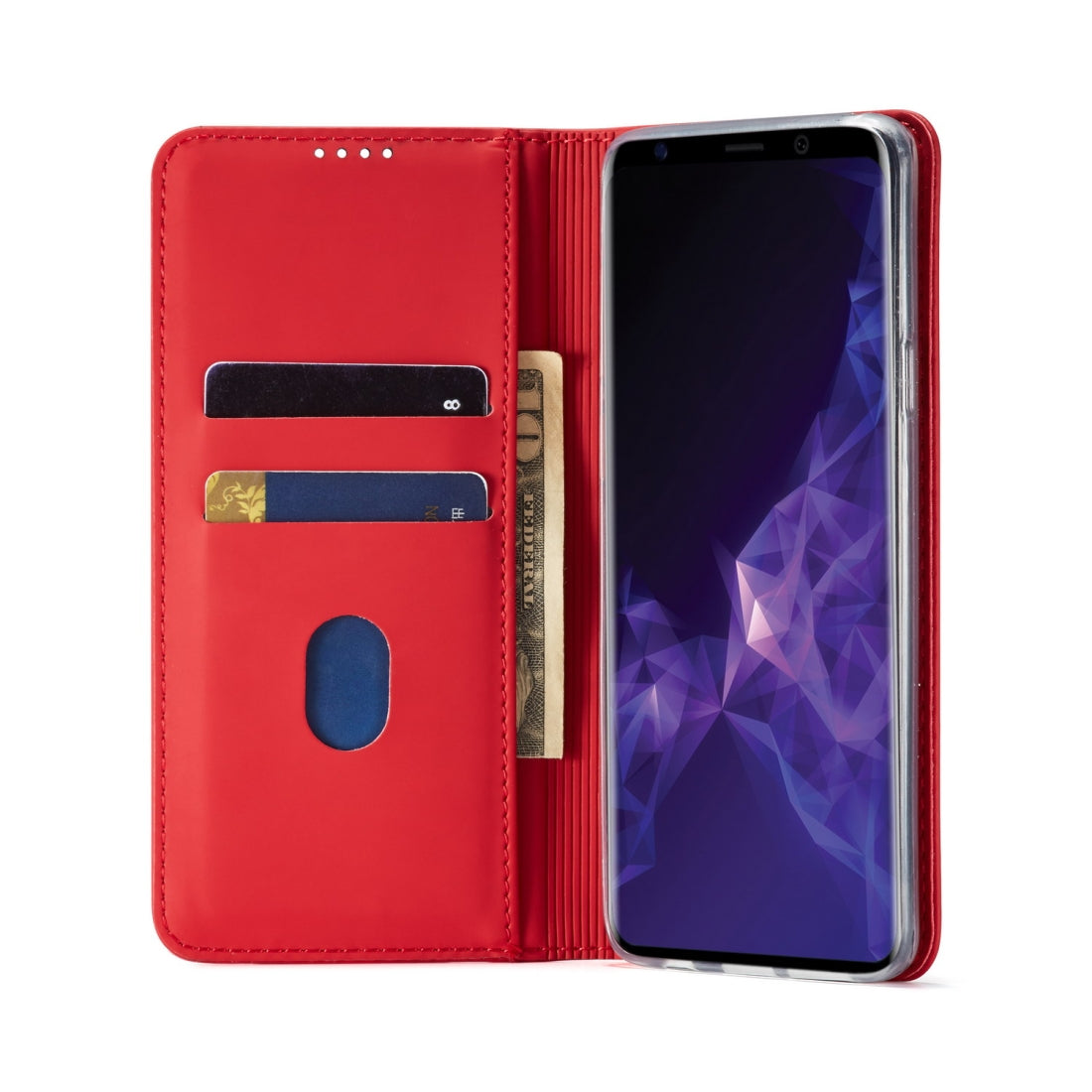 For Galaxy S9+ LC.IMEEKE LC-002 Series Skin Hand Feeling PU + TPU Horizontal Flip Leather Case with Holder & Card Slot & Wallet(Red)