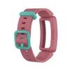 For Fitbit Inspire HR / Ace 2 Silicone Smart Watch Replacement Strap Wristband(Red + Green Buckle)