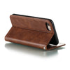For iPhone 8 / 7 Splicing Color Magnetic Hem Horizontal Flip Leather Case with Holder & Card Slots(Brown)