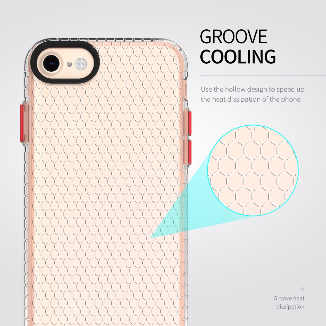 For iPhone 8 / 7 / 6 Honeycomb Shockproof TPU Case(Blue)