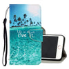 For iPhone 8 / 7 3D Colored Drawing Horizontal Flip PU Leather Case with Holder & Card Slots & Wallet(Coconut Tree)