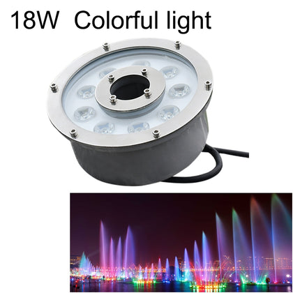 18W Landscape Colorful Color Changing Ring LED Aluminum Alloy Underwater Fountain Light(Colorful)