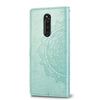 For Sony Xperia 1 Embossed Mandala Pattern PC + TPU Horizontal Flip Leather Case with Holder & Card Slots(Green)