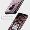 For Galaxy S9+ WHATIF Crocodile Texture TPU + PC + PU Full Coverage Protective Case(Purple Red)