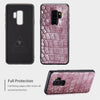 For Galaxy S9+ WHATIF Crocodile Texture TPU + PC + PU Full Coverage Protective Case(Purple Red)