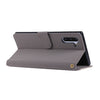 For Galaxy Note 10 Fabric Stitching Embroidery Horizontal Flip Leather Case With Holder & Card Slots & Wallet(Grey)