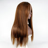 Centre-parted Long Straight Wig Headgear for Women(Linen Gold)