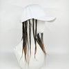 Dreadlocks Wig Hat One-piece Headgear for Men and Women, Style: White Cap(Black Braid About 45cm)