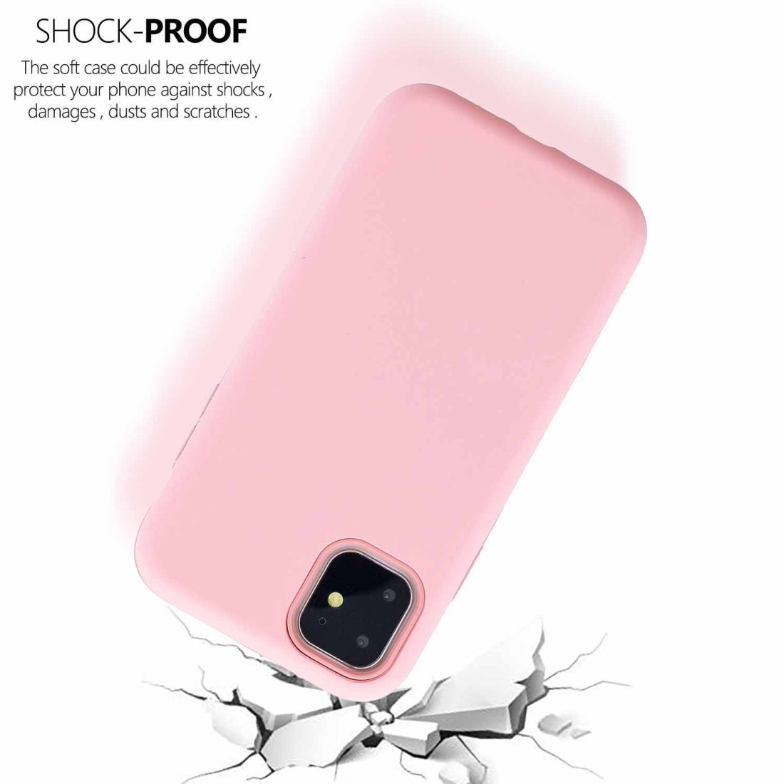 For iPhone 11 3 in 1 Shockproof PC + Silicon Case(Pink)
