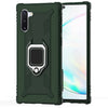 For Galaxy Note 10 Carbon Fiber Protective Case with 360 Degree Rotating Ring Holder(Green)