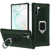 For Galaxy Note 10 Carbon Fiber Protective Case with 360 Degree Rotating Ring Holder(Green)
