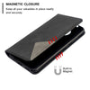 For Sony Xperia 8 Rhombus Texture Horizontal Flip Magnetic Leather Case with Holder & Card Slots(Black)