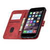 For iPhone 11 Stitching Style 2-Color Cow Texture Horizontal Flip PU Leather Case with Holder & Card Slot & Lanyard(Red)