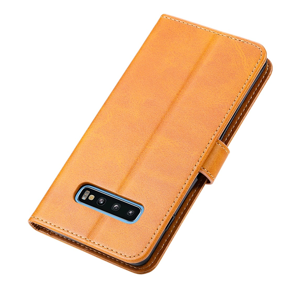 For Galaxy S10+ GUSSIM Business Style Horizontal Flip Leather Case with Holder & Card Slots & Wallet(Khaki)